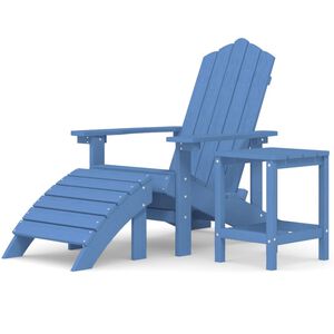 vidaXL Zahradn&iacute; křeslo Adirondack + podnožka/stolek HDPE akvamar&iacute;nov&eacute;