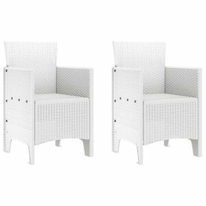 vidaXL Zahradn&iacute; křeslo 2 pcs B&iacute;l&aacute; 53 x 49 x 85 cm Polypropylen