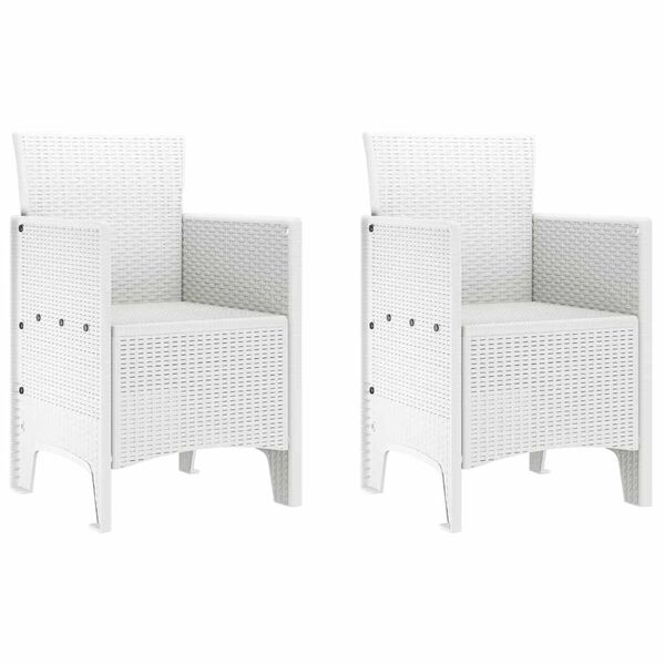 vidaXL Zahradn&iacute; křeslo 2 pcs B&iacute;l&aacute; 53 x 49 x 85 cm Polypropylen