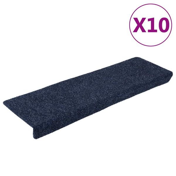 vidaXL Schodové rohože samolepicí 10 ks 65 x 21 x 4 cm antracitové s obdélníkovým okrajem