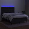 vidaXL Box spring postel s matrac&iacute; a LED čern&aacute; 140x190 cm textil