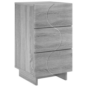 vidaXL Nočn&iacute; skř&iacute;ňka &Scaron;ed&yacute; Sonoma 33,5 x 34,5 x 60 cm Kompozitn&iacute; dřevo