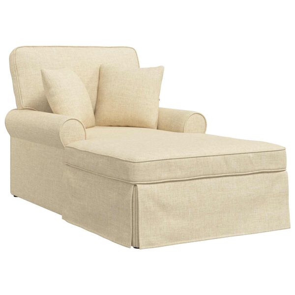 vidaXL Lounge chaise s vol&aacute;nem Kr&eacute;mov&aacute; 91 x 157 x 91 cm textil
