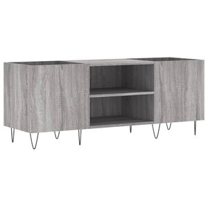 vidaXL Skř&iacute;ňka na LP desky &scaron;ed&aacute; sonoma 121x38x48 cm kompozitn&iacute; dřevo