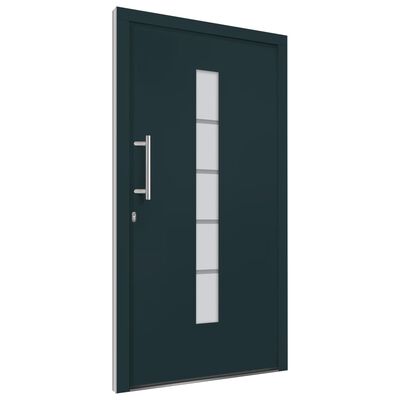 vidaXL Vchodové dveře hliník a PVC antracitové 100 x 210 cm
