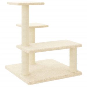 vidaXL &Scaron;krabadlo pro kočky se sisalov&yacute;mi sloupky kr&eacute;mov&eacute; 61 cm
