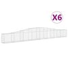 vidaXL Klenut&eacute; gabionov&eacute; ko&scaron;e 6 ks 400x30x40/60 cm pozinkovan&eacute; železo