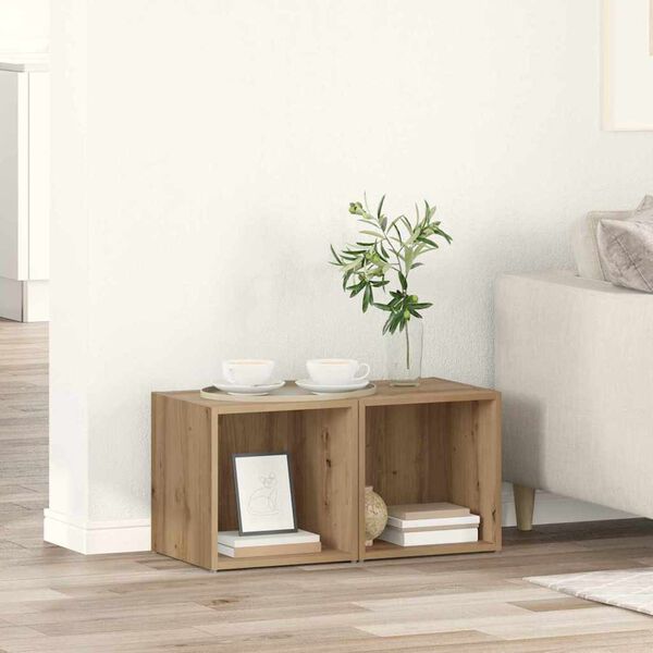 vidaXL Sestava TV skř&iacute;něk 2 pcs Artisanov&yacute; dub 37 x 35 x 37,5 cm