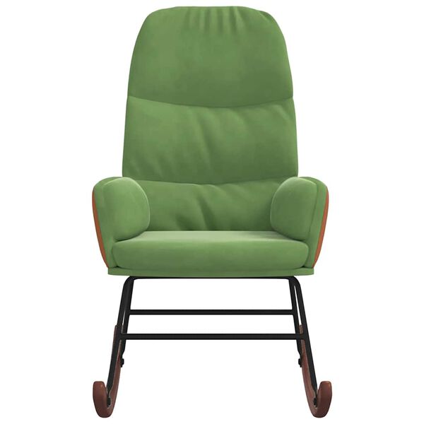 vidaXL Houpací židle světle zelená samet