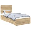 vidaXL R&aacute;m postele se z&aacute;suvkou Sonoma dub 90 x 190 cm Kompozitn&iacute; dřevo