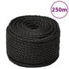 vidaXL Pracovn&iacute; lano čern&eacute; 14 mm 250 m polypropylen