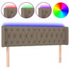 vidaXL Čelo postele s LED taupe 163 x 16 x 78/88 cm textil