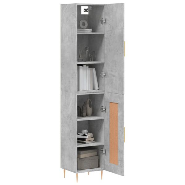 vidaXL Skř&iacute;ň highboard betonově &scaron;ed&aacute; 34,5x34x180 cm kompozitn&iacute; dřevo