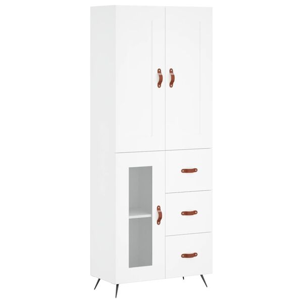 vidaXL Skříň highboard bílá 69,5 x 34 x 180 cm kompozitní dřevo