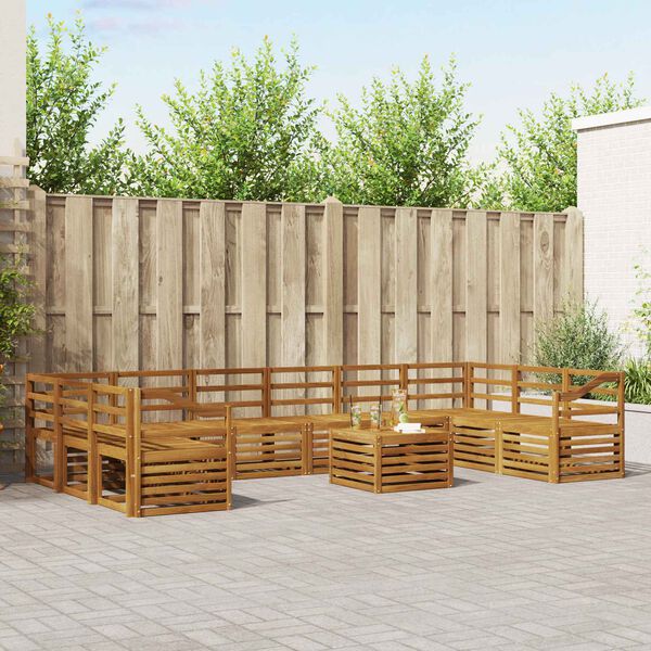 vidaXL Sedac&iacute; soupravy Př&iacute;rodn&iacute; Masivn&iacute; ak&aacute;tov&eacute; dřevo