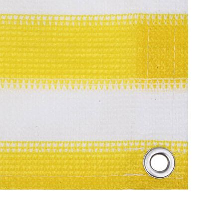 vidaXL Balkonová zástěna žluto-bílá 90 x 500 cm HDPE