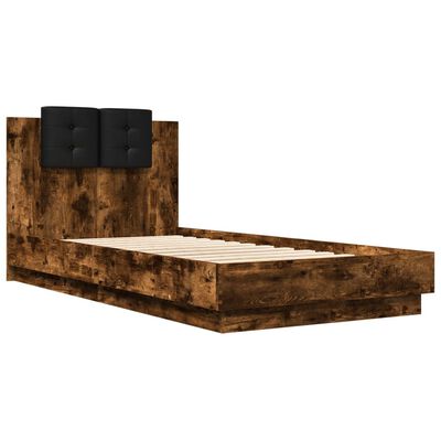 vidaXL Rám postele s čelem kouřový dub 75 x 190 cm kompozitní dřevo
