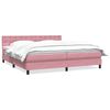 vidaXL Box spring postel s matrac&iacute; čern&aacute; 180x220 cm Růžov&yacute;
