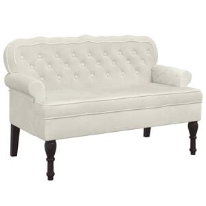 vidaXL Lavice s opěradlem kr&eacute;mov&aacute; 119,5 x 64,5 x 75 cm samet