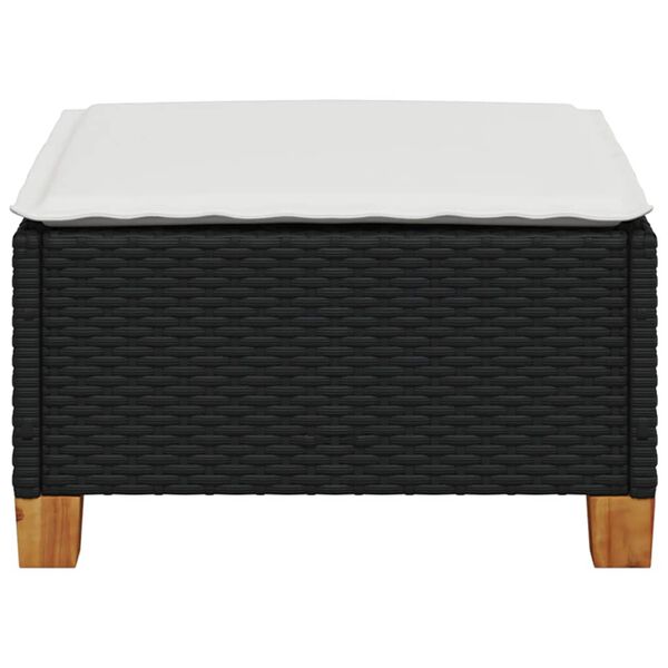 vidaXL Zahradní stolička s poduškou černá 63,5 x 56 x 32 cm polyratan