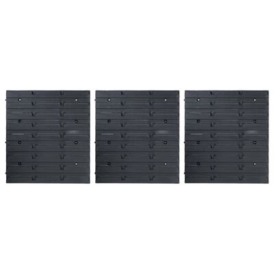 vidaXL 48dílná sada skladovacích zásobníků nástěnné panely modročerná