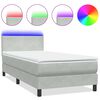 vidaXL Box spring postel s matrac&iacute; a LED světle &scaron;ed&aacute; 90x210 cm samet