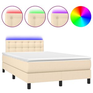 vidaXL Box spring postel s matrac&iacute; a LED kr&eacute;mov&aacute; 120x190 cm textil
