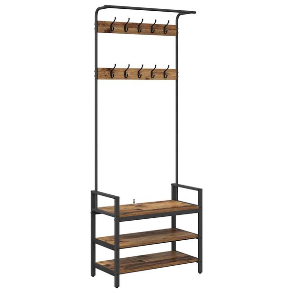 vidaXL Vě&scaron;&aacute;k na kab&aacute;ty Star&eacute; dřevo 75 x 34 x 184 cm Kompozitn&iacute; dřevo