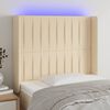 vidaXL Čelo postele s LED kr&eacute;mov&eacute; 83 x 16 x 118/128 cm textil