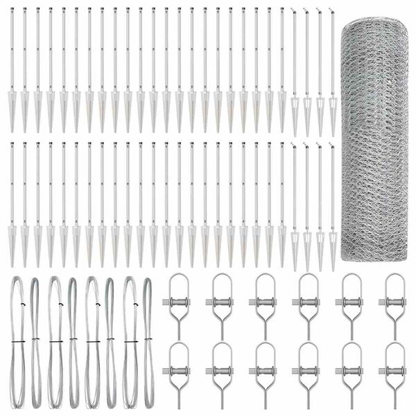 vidaXL Plotov&yacute; sloupek. Stř&iacute;brn&aacute; 100 x 0,4 m (13 mm s&iacute;ť) Ocel