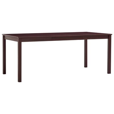 vidaXL Jídelní stůl tmavě hnědý 180 x 90 x 73 cm borové dřevo