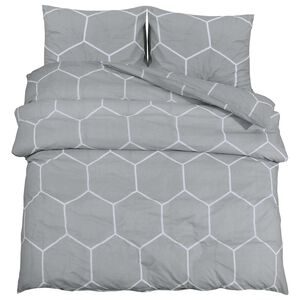 vidaXL Sada povlečen&iacute; na peřinu &scaron;ed&aacute; a b&iacute;l&aacute; 155x220 cm bavlna