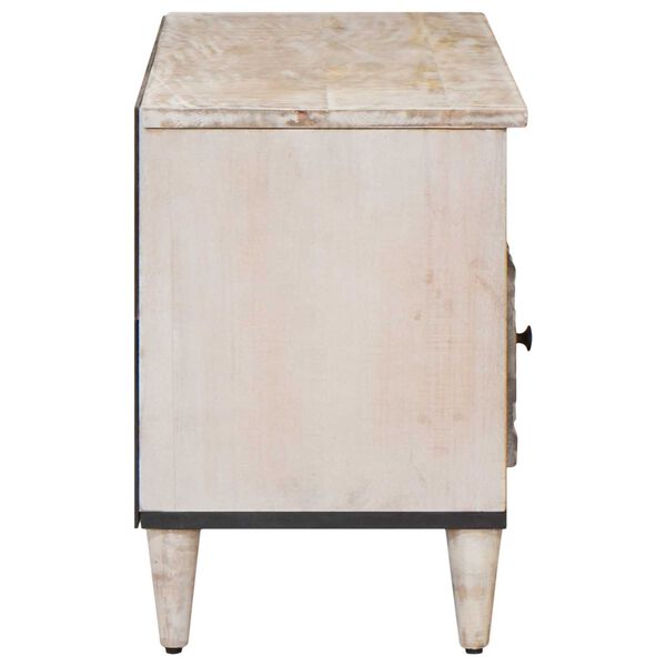 vidaXL Televizn&iacute; skř&iacute;ň B&iacute;l&aacute; 100 x 33,5 x 46 cm Masivn&iacute; mangov&eacute; dřevo