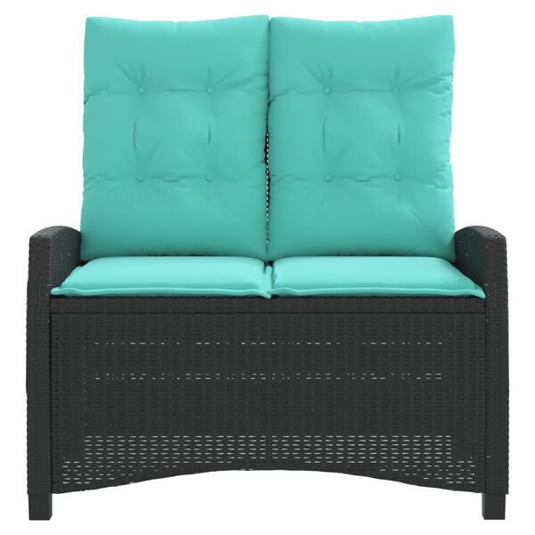 vidaXL Polohovac&iacute; zahradn&iacute; lavice s podu&scaron;kami čern&aacute; polyratan