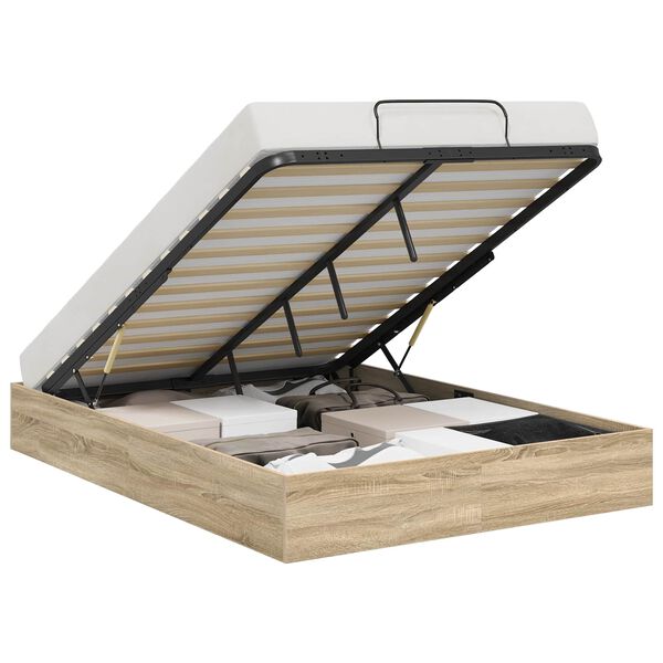 vidaXL Ottoman postel Sonoma dub 193 x 140 x 25 cm Dřevěn&yacute; materi&aacute;l