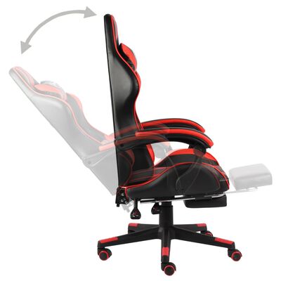 vidaXL Herní židle s podnožkou černo-červená umělá kůže