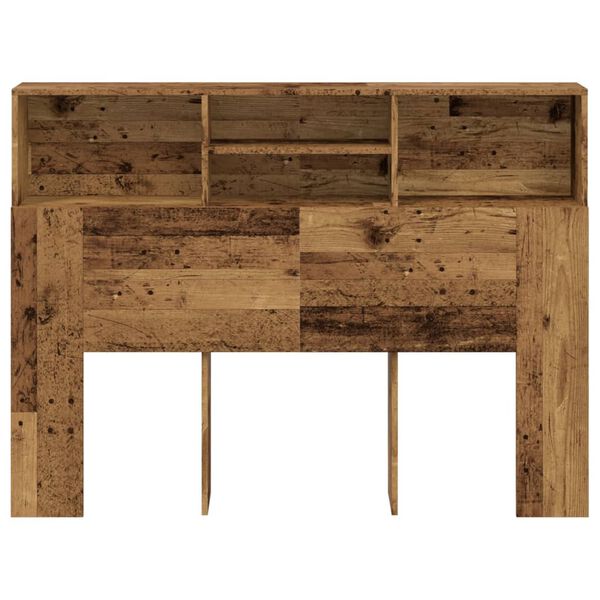 vidaXL Čelo postele s úložným prostorem old wood 140 x 19 x 103,5 cm