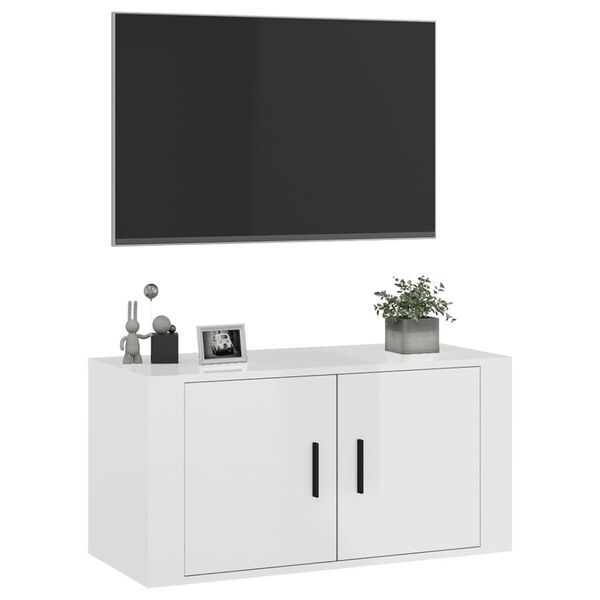 vidaXL N&aacute;stěnn&aacute; TV skř&iacute;ňka b&iacute;l&aacute; s vysok&yacute;m leskem 80 x 34,5 x 40 cm