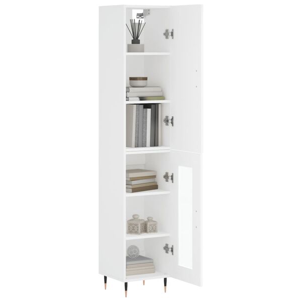 vidaXL Skř&iacute;ň highboard b&iacute;l&aacute; 34,5 x 34 x 180 cm kompozitn&iacute; dřevo