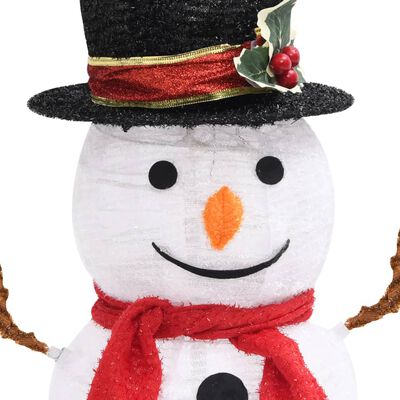 vidaXL Dekorativní vánoční sněhulák s LED luxusní tkanina 60 cm