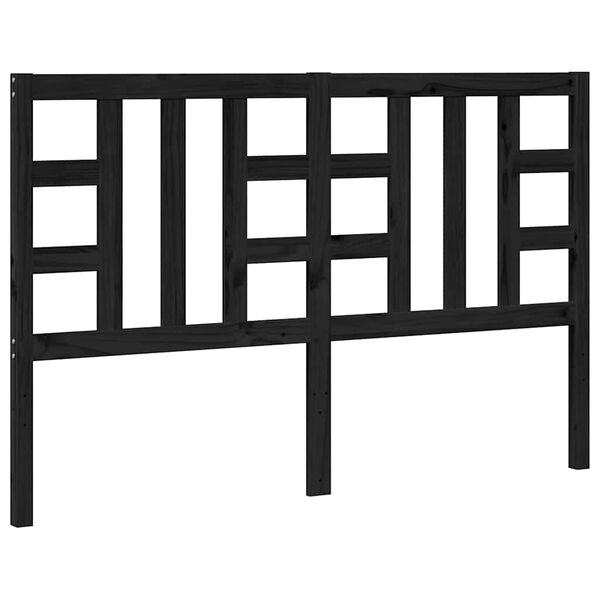 vidaXL Čelo postele černé 146 x 4 x 100 cm masivní borovice