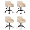 vidaXL Otočn&eacute; j&iacute;deln&iacute; židle 4 ks kr&eacute;mov&eacute; textil