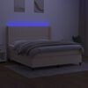 vidaXL Box spring postel s matrac&iacute; a LED kr&eacute;mov&aacute; 160x200 cm textil