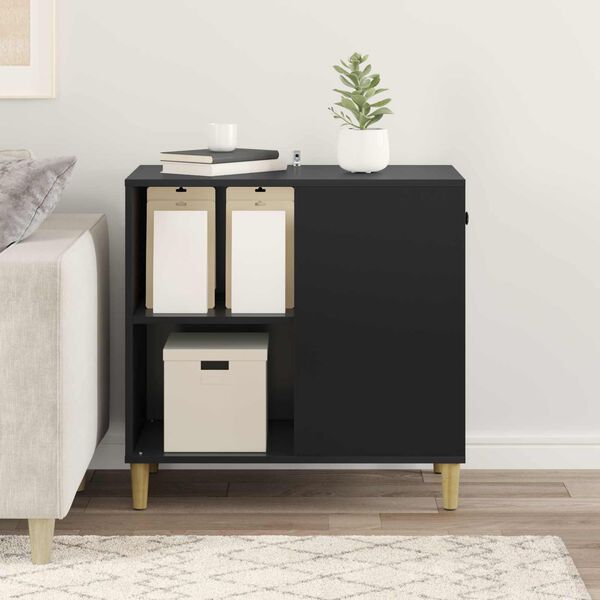 vidaXL Kočič&iacute; dům Čern&aacute; 72 x 42.5 x 70 cm kompozitn&iacute; dřevo