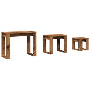 vidaXL Hn&iacute;zdov&eacute; stolky 3 ks old wood kompozitn&iacute; dřevo