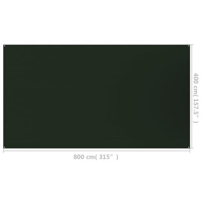vidaXL Koberec do stanu 400 x 800 cm tmavě zelený HDPE