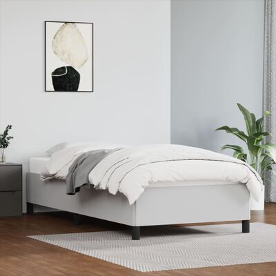 vidaXL Rám postele bílý 90 x 200 cm umělá kůže