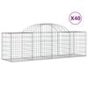 vidaXL Klenut&eacute; gabionov&eacute; ko&scaron;e 40 ks 200x50x60/80 cm pozinkovan&eacute; železo