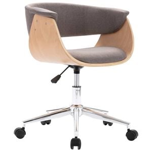 vidaXL Otočn&aacute; kancel&aacute;řsk&aacute; židle taupe oh&yacute;ban&eacute; dřevo a textil