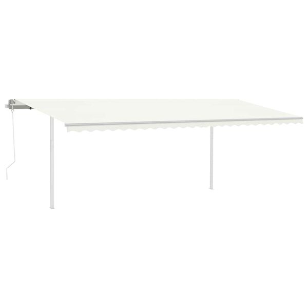 vidaXL Automatická zatahovací markýza se sloupky 6 x 3 m krémová